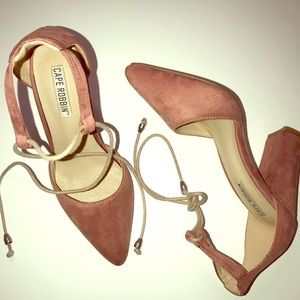 Pink suede Heels size 7